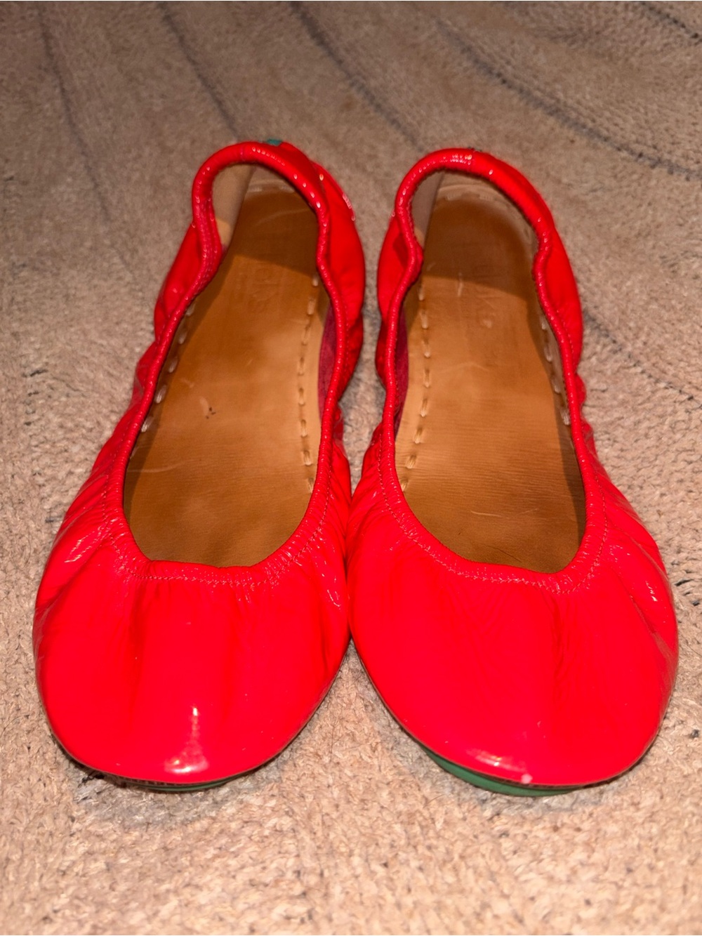 Tieks by Gavrieli Coral Hot Pink Patent Leather Ballet Flats Size 11 US
